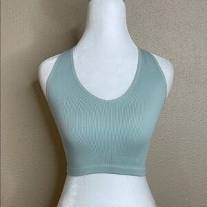 Free People Women’s Free Throw Tank Top Racer Back Cropped Tee Sz S No Size Tag